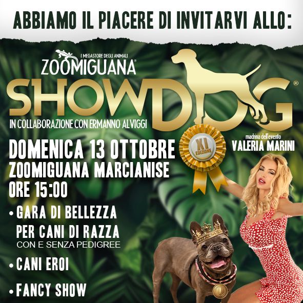 Valeria Marini sarà la madrina di Showdog presso megastore degli animali Zoomiguana