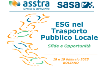 ‘Esg nel trasporto pubblico locale’, seminario Asstra – Sasa a Bolzano il 18 e 19